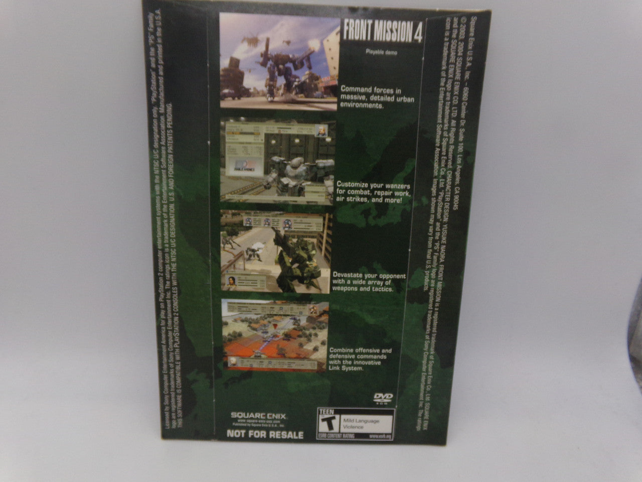 Square Enix Sampler Disc Volume 2 Front Mission 4 Demo Disc