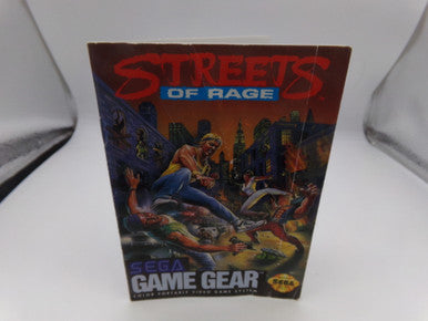 Streets of Rage Sega Game Gear MANUAL ONLY