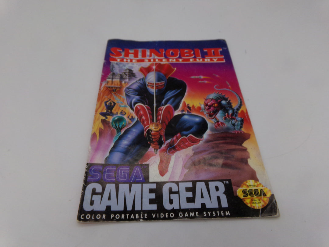 Shinobi II: The Silent Fury Sega Game Gear MANUAL ONLY