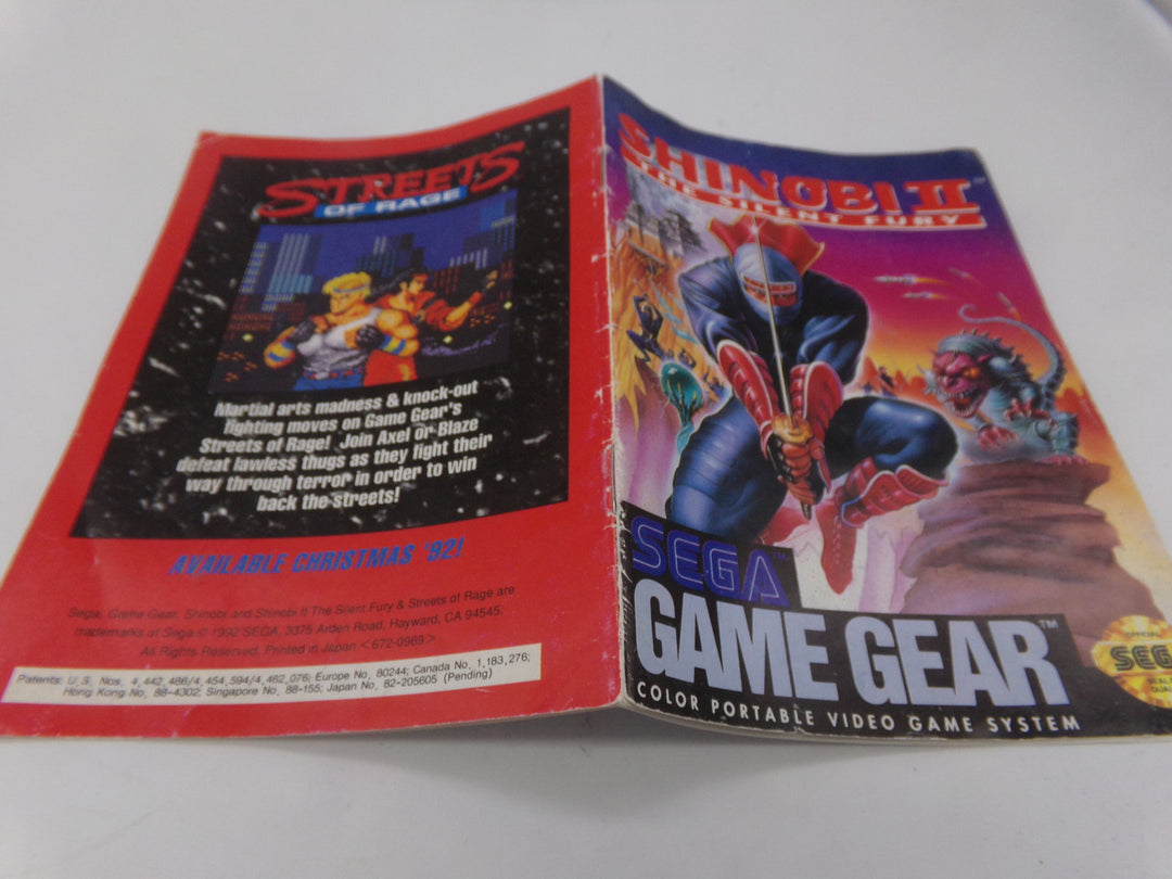 sega game gear shinobi Shinobi II: The Silent Fury Sega Game Gear MANUAL ONLY – Core Gaming