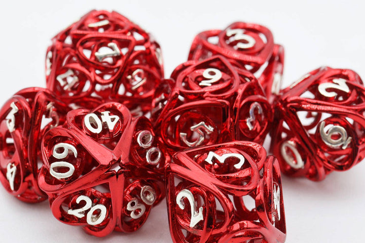 Hollow Hearts: Red Metal RPG Dice Set - NE043026