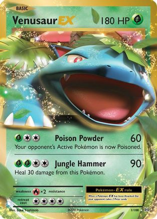 Pokemon TCG XY Evolutions Venusaur EX - 1/108 Ultra Rare (LP)