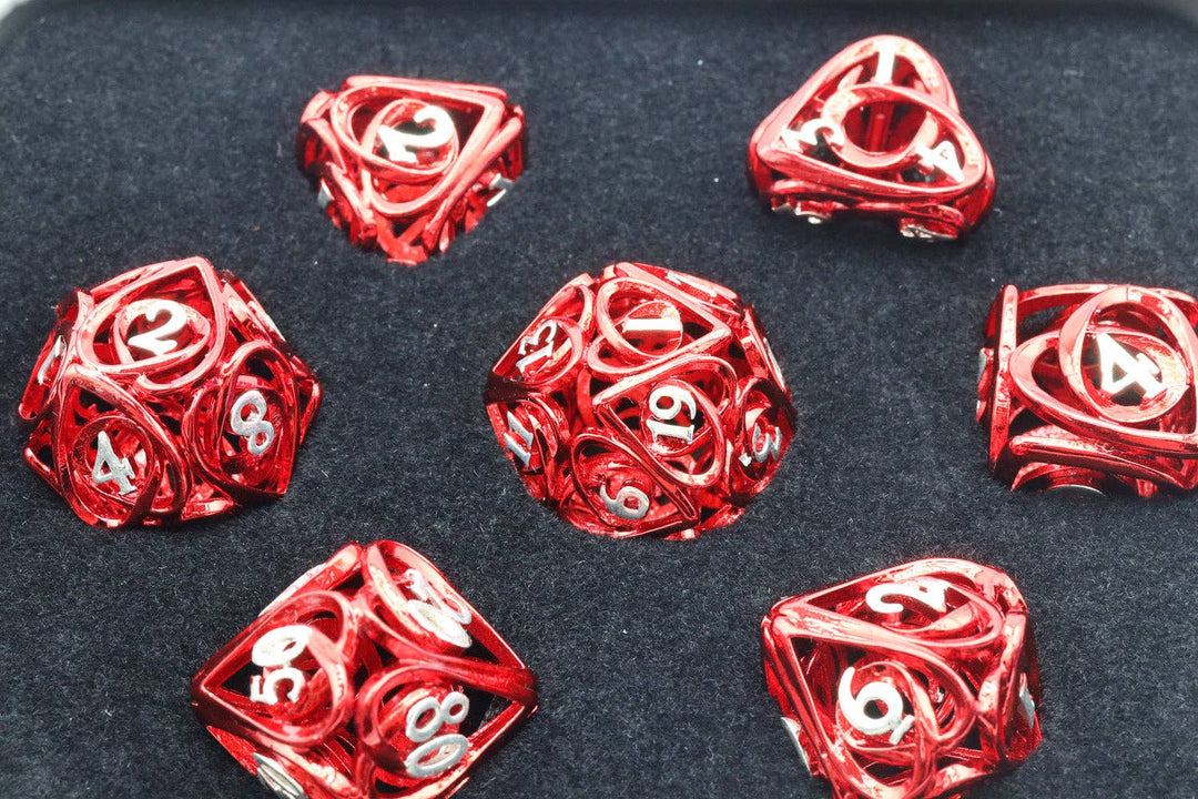 Hollow Hearts: Red Metal RPG Dice Set - NE043026