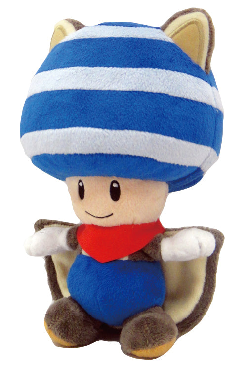 Little Buddy Super Mario Flying Squirrel Toad 8" Plush (Blue)