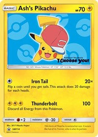 Pokemon TCG Sun and Moon Promo Ash's Pikachu - SM114 (LP)