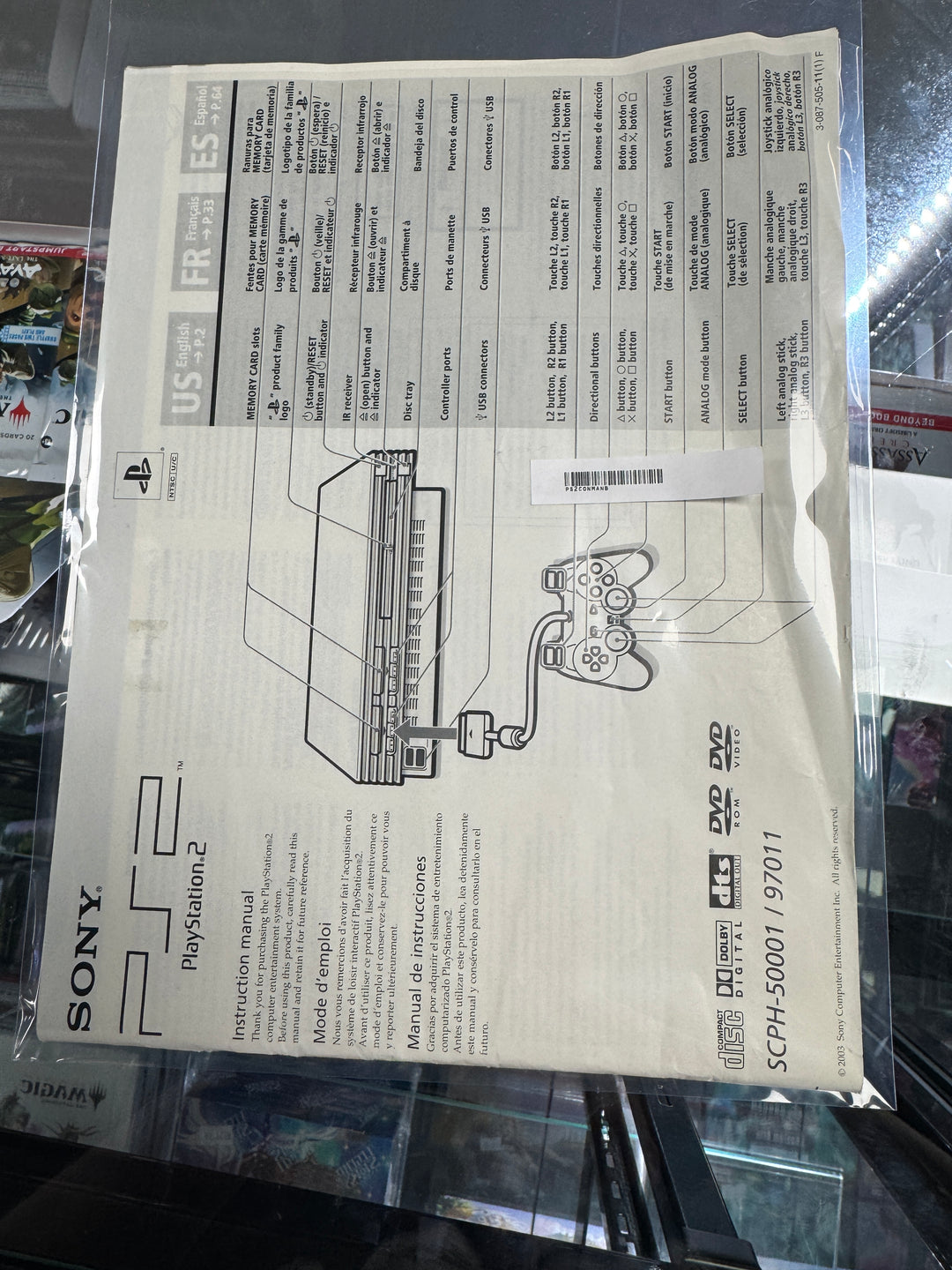 PS2 Console Manual/Instructions Only MO6826