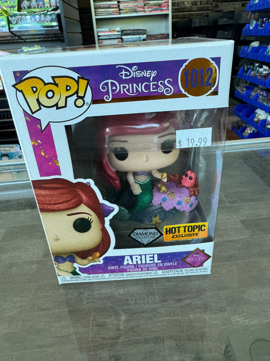 Disney Princess Ariel Figure Diamond Hot Topic Exclusive #1012 - Funko Pop