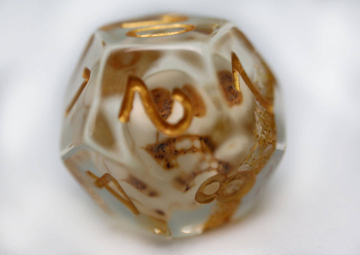 Skull and Gold Glitter RPG Dice Set - NE043026