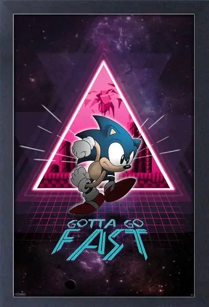 Sonic Neon Space Framed Art Print