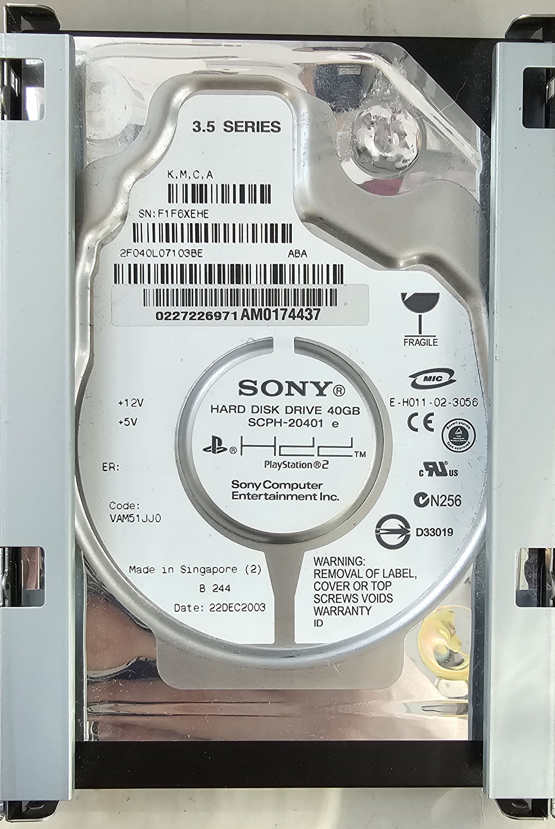 Official Sony 40GB Playstation 2 PS2 HDD Drive GS5180