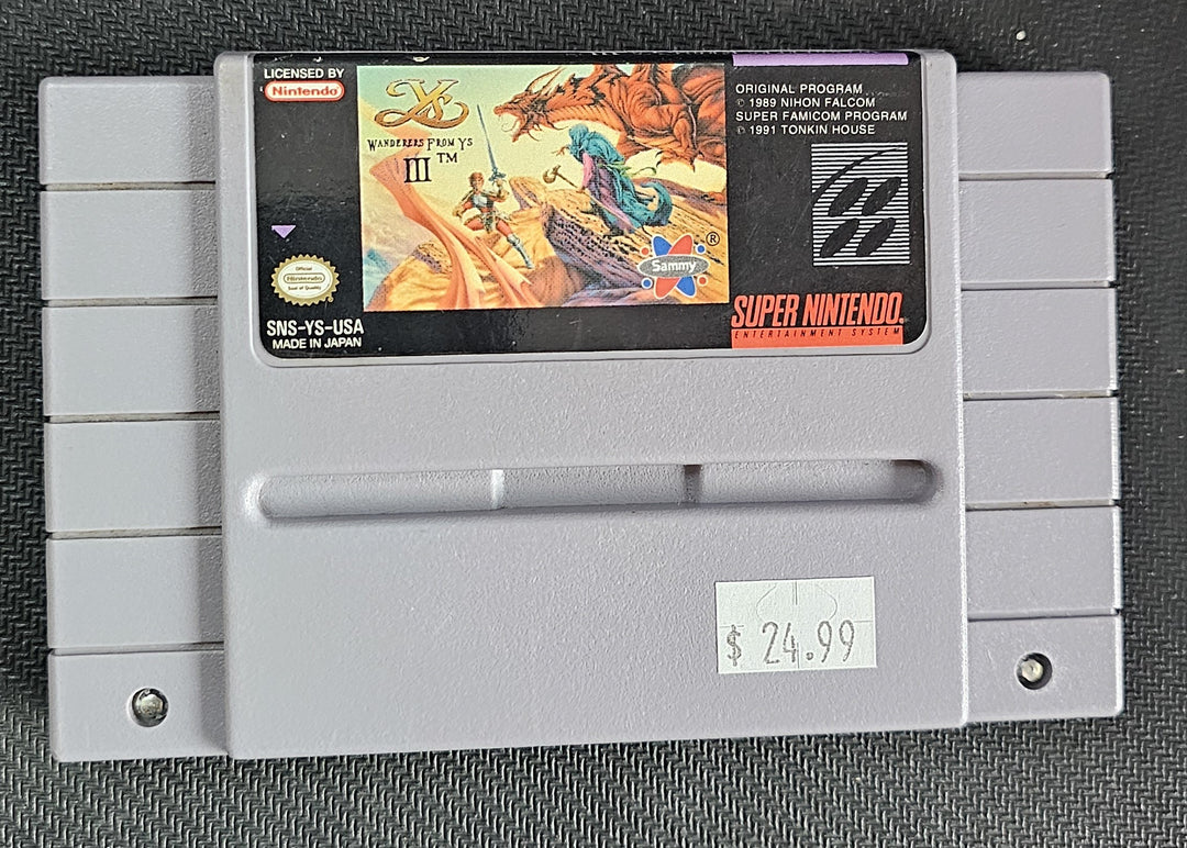 Ys III Wanderers from Ys - SNES SD2222