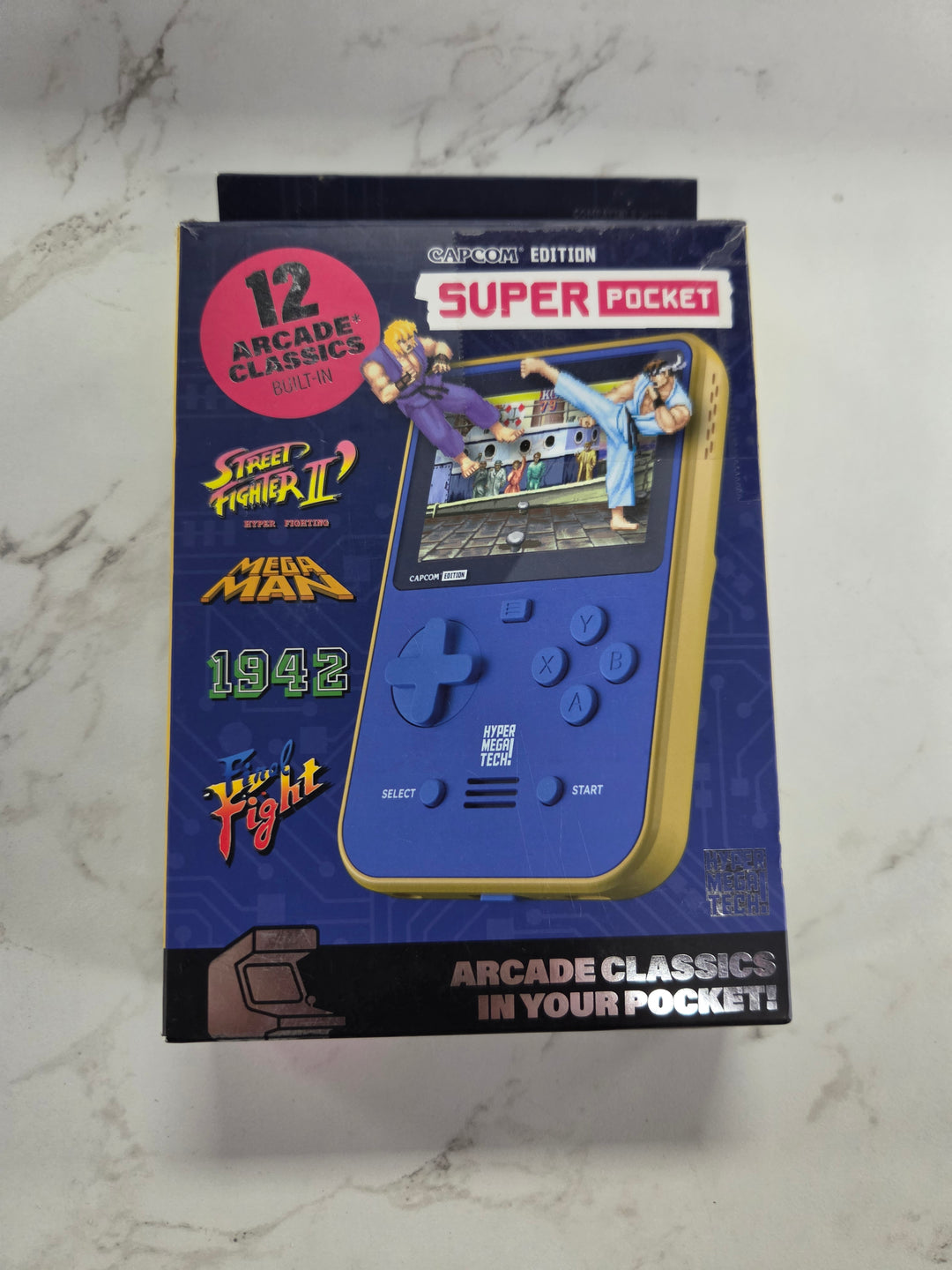 Boxed Hyper Mega Tech! CAPCOM Super Pocket - Blue/Yellow  UA6526