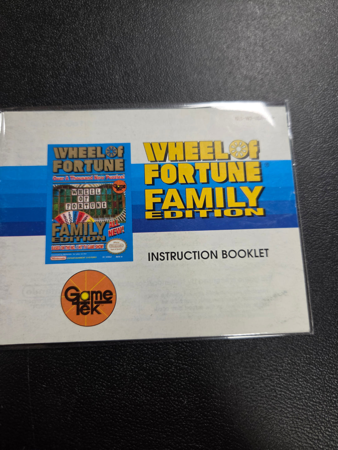 Wheel of Fortune Family Edition NES MANUAL ONLY MO61326