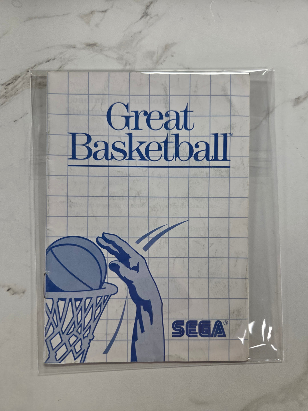 Great Basketball Sega Master System MANUAL ONLY MO61926