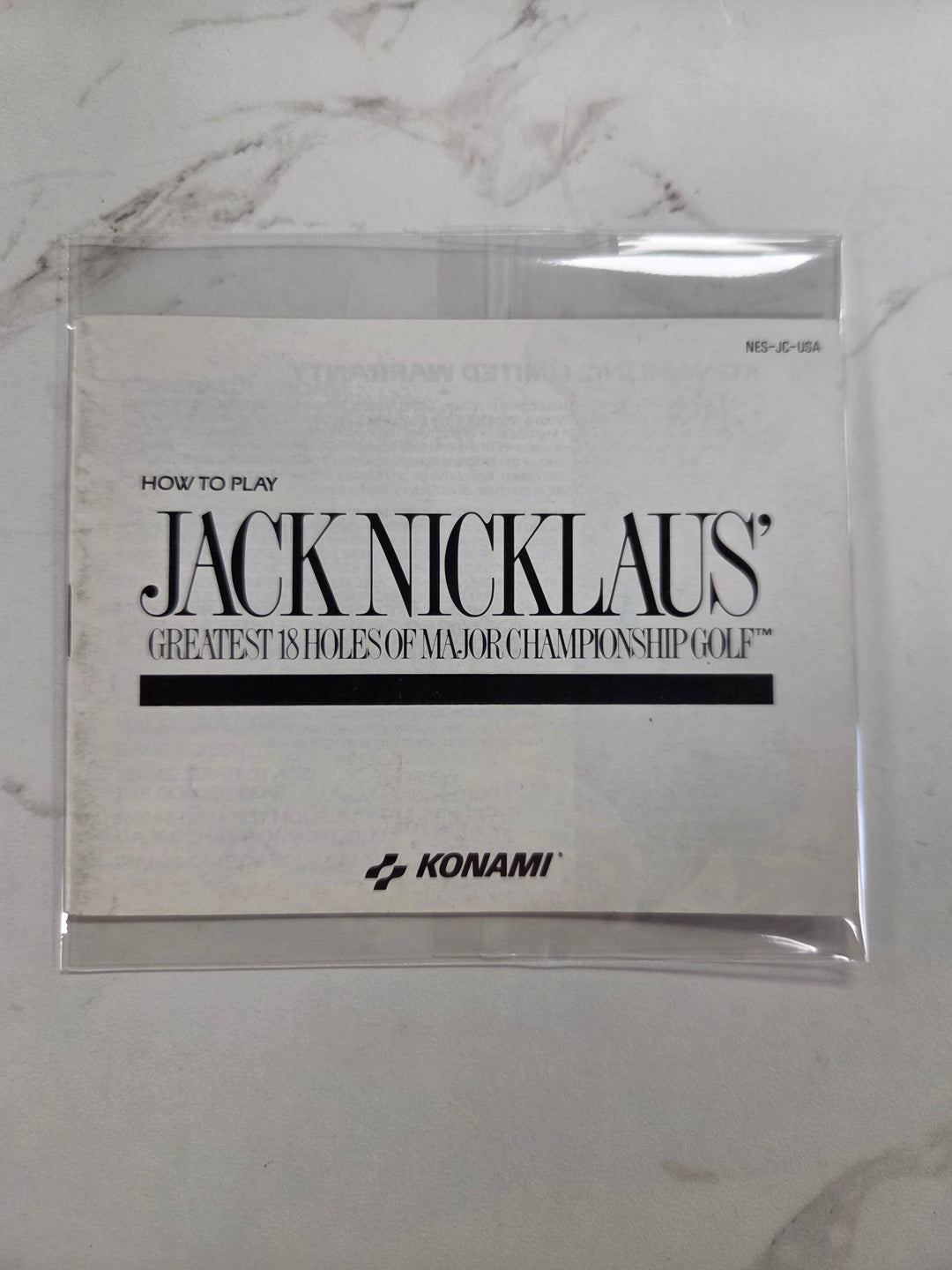 Jack Nicklaus Golf NES MANUAL ONLY MO61926