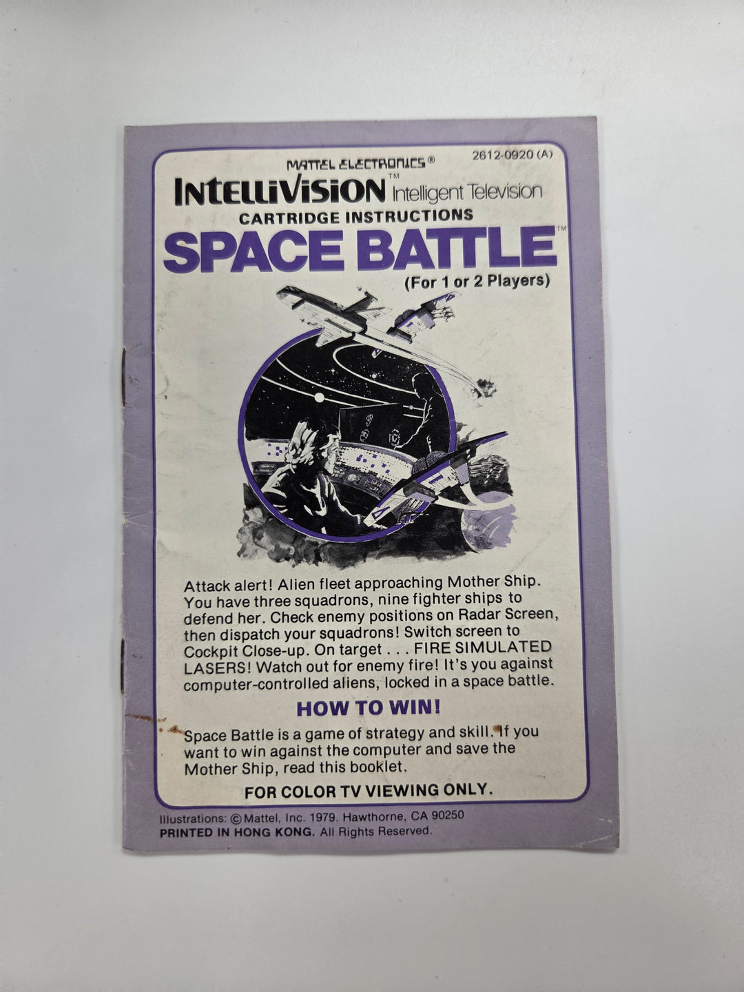 Space Battle Intellivision Manual Only MO61926