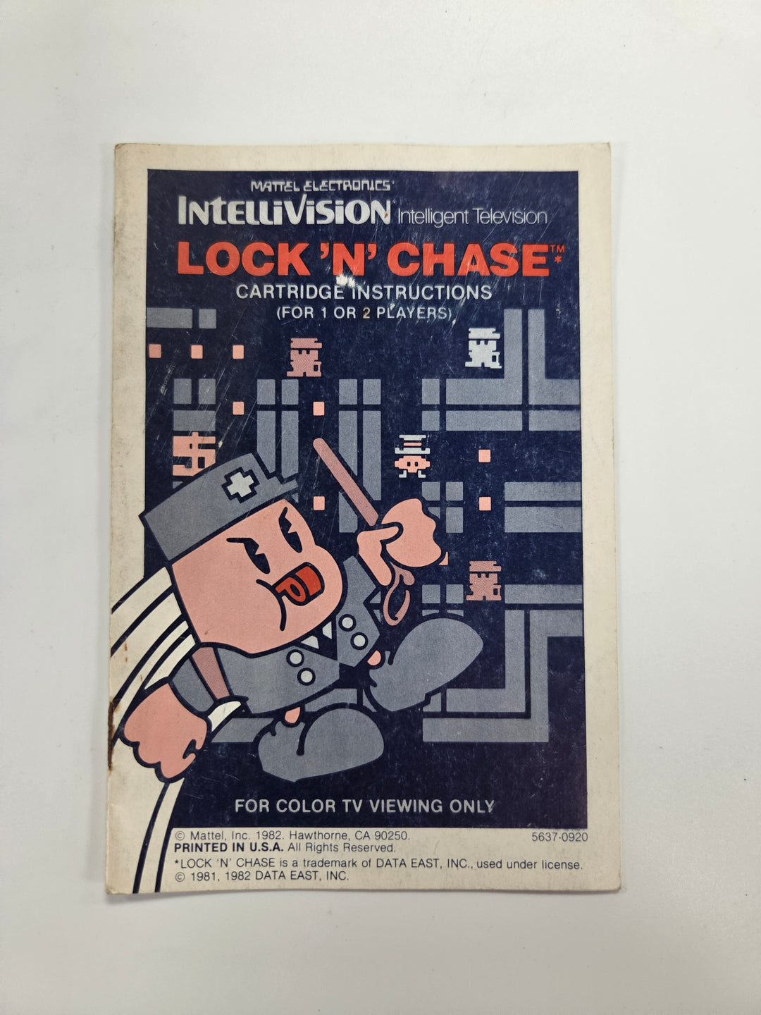 Lock 'N Chase Intellivision Manual Only MO63026
