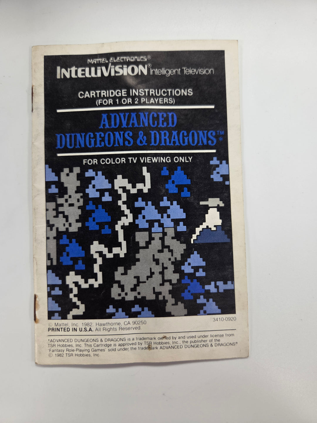 Advanced Dungeons & Dragons Intellivision Manual Only MO63026