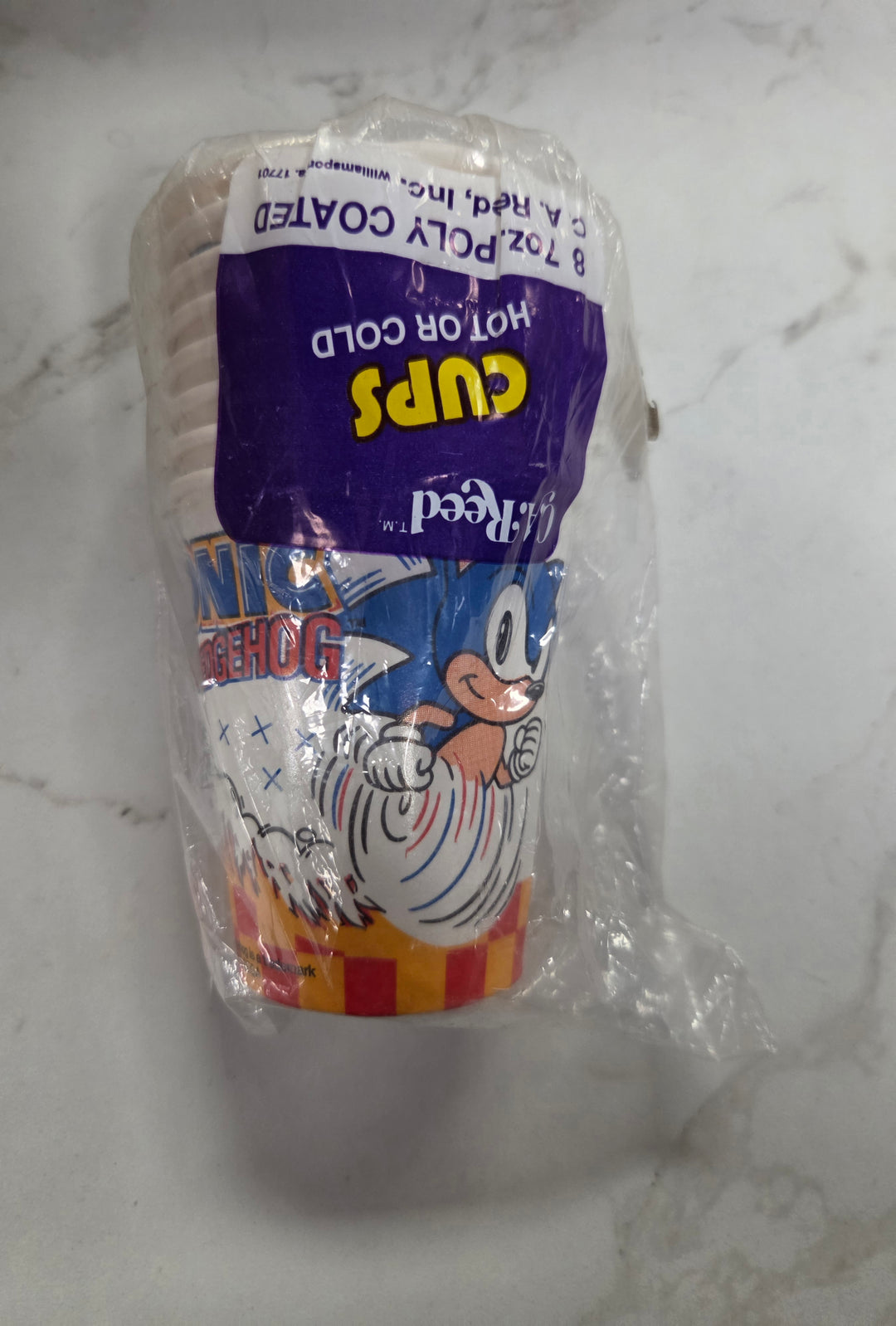NEW Vintage Sonic the Hedgehog Paper Cups UT71626