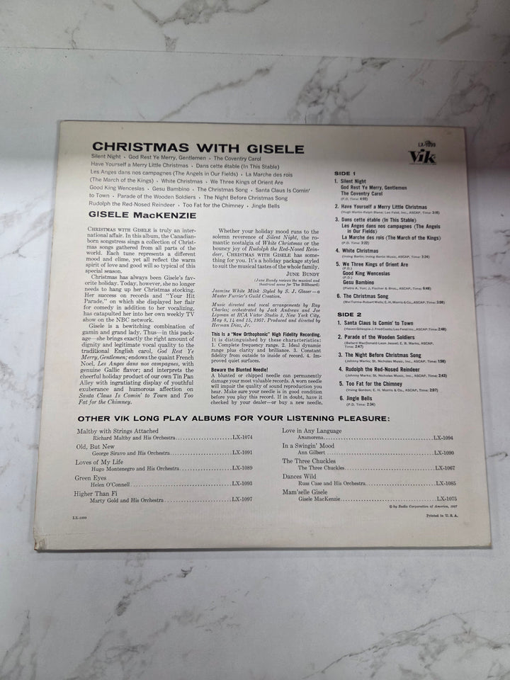 Gisele MacKenzie – Christmas With Gisele (1957 Pressing) G VR72126