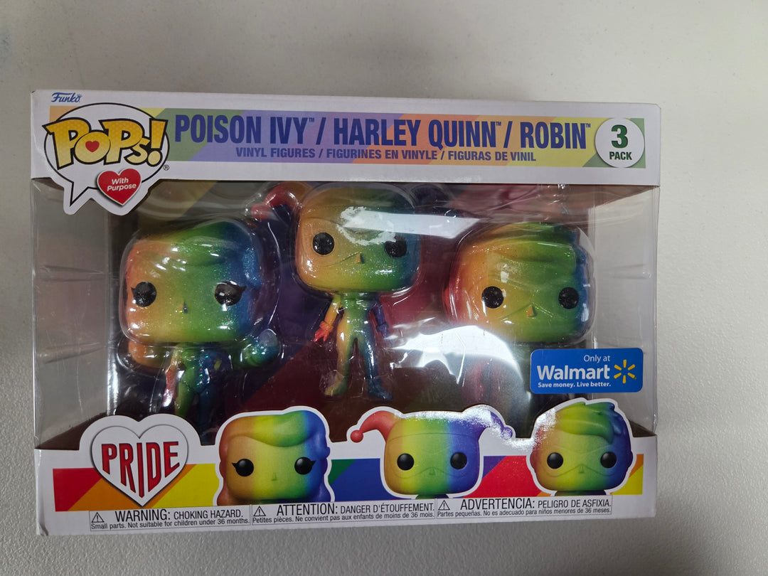 Funko Pop! Poison Ivy/Harley Quinn/ Robin 3-Pack [Pride], Funko with Purpose FP72526