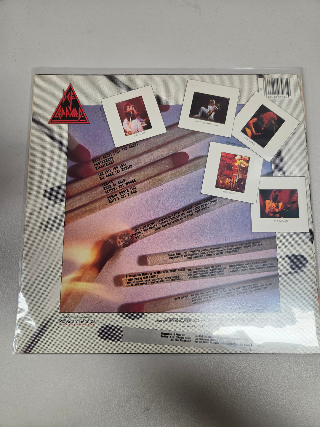 Def Leppard ‎– Pyromania (1983 U.S. Pressing) (G) Vinyl Record VR8126