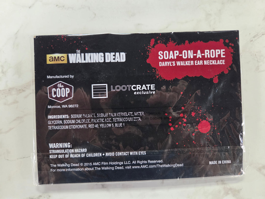 NEW Loot Crate - The Walking Dead Soap-on-a-Rope: Daryl's Walker Ear Necklace NT8526