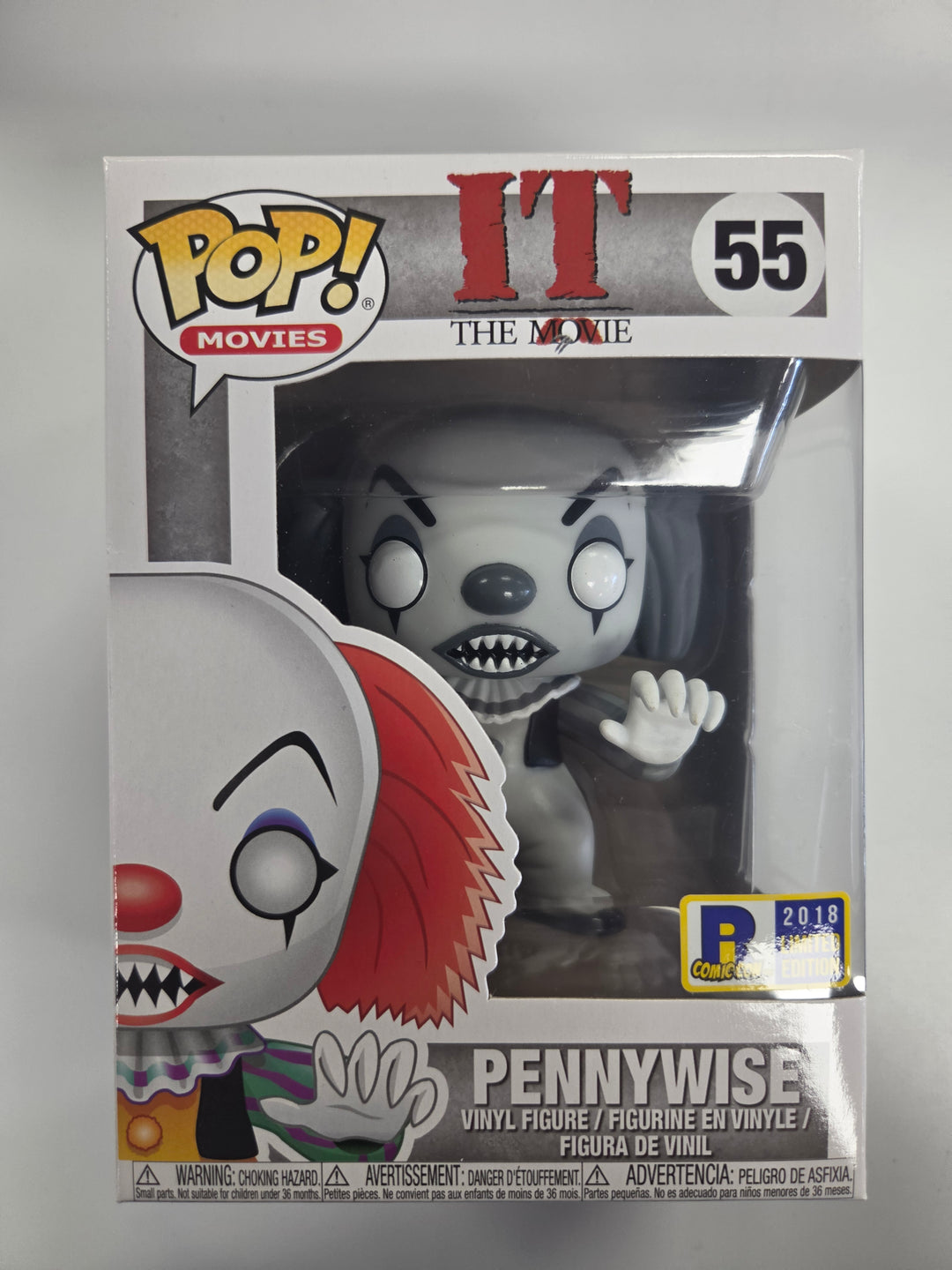 Funko Pop! Pennywise [Black & White] #55, It. Rhode Island Comic Con Exclusive FP8626