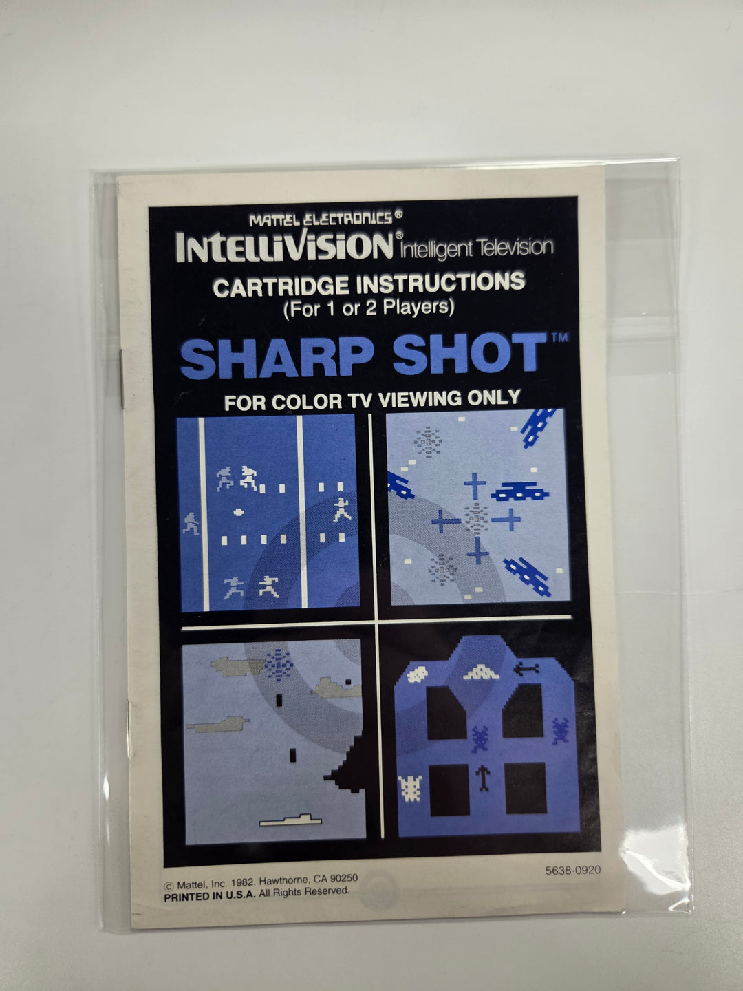 Sharp Shot Intellivision MANUAL ONLY MO8626