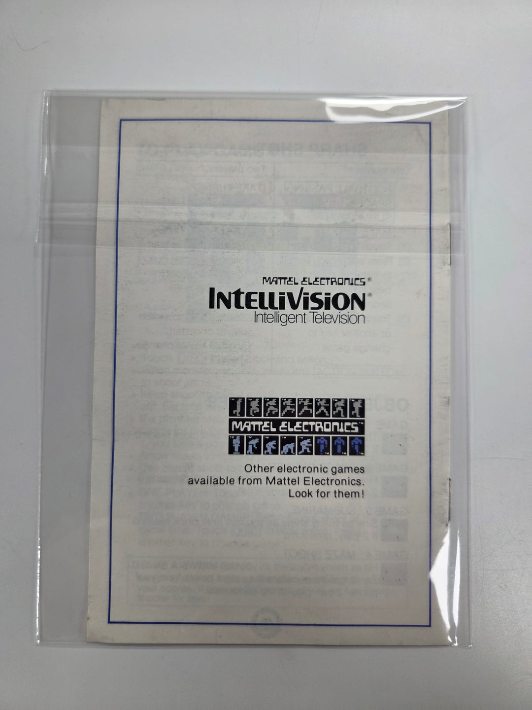 Sharp Shot Intellivision MANUAL ONLY MO8626