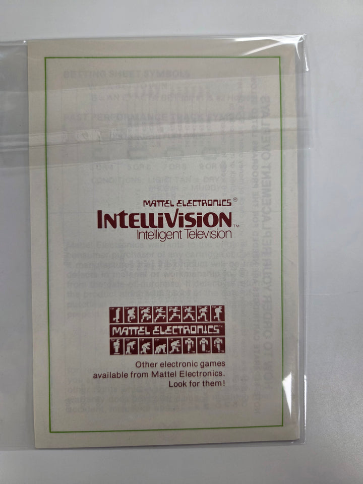 Horse Racing Intellivision MANUAL ONLY MO8626