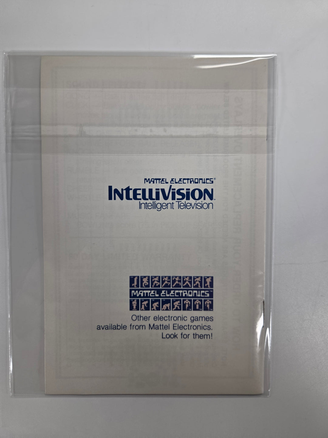 Bowling Intellivision MANUAL ONLY MO8626