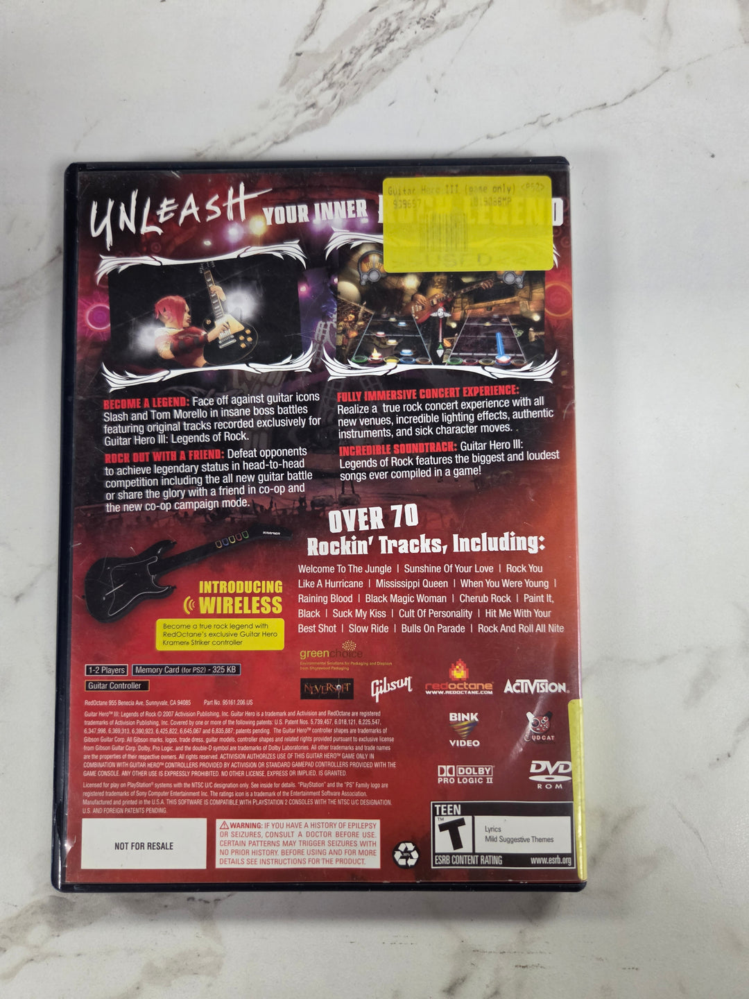 Guitar Hero III: Legends of Rock PS2 CASE ONLY CO82526