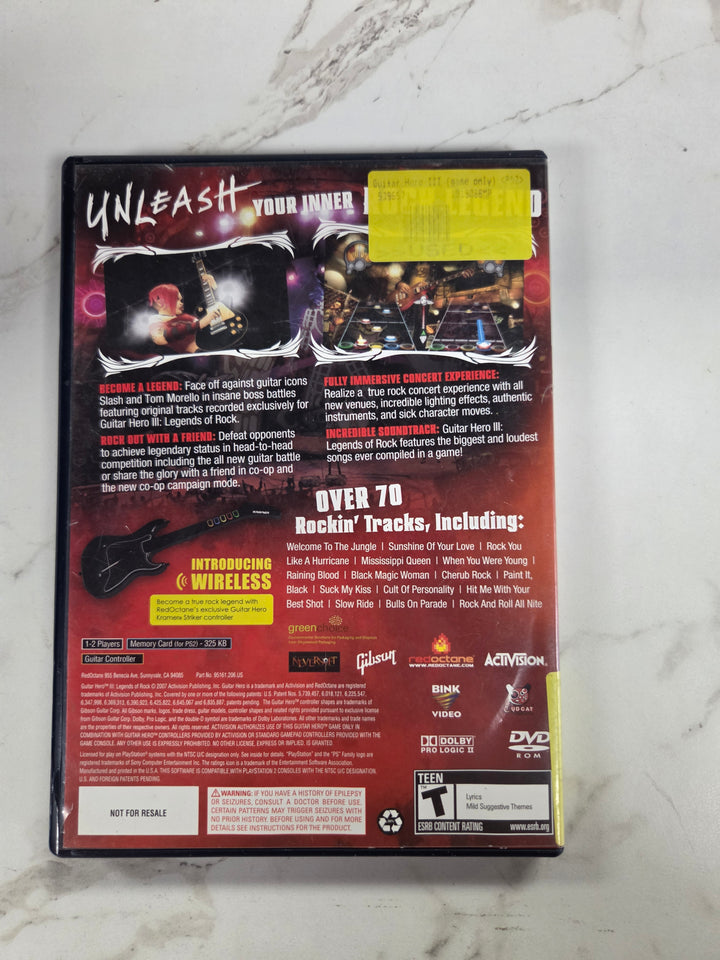 Guitar Hero III: Legends of Rock PS2 CASE ONLY CO82526