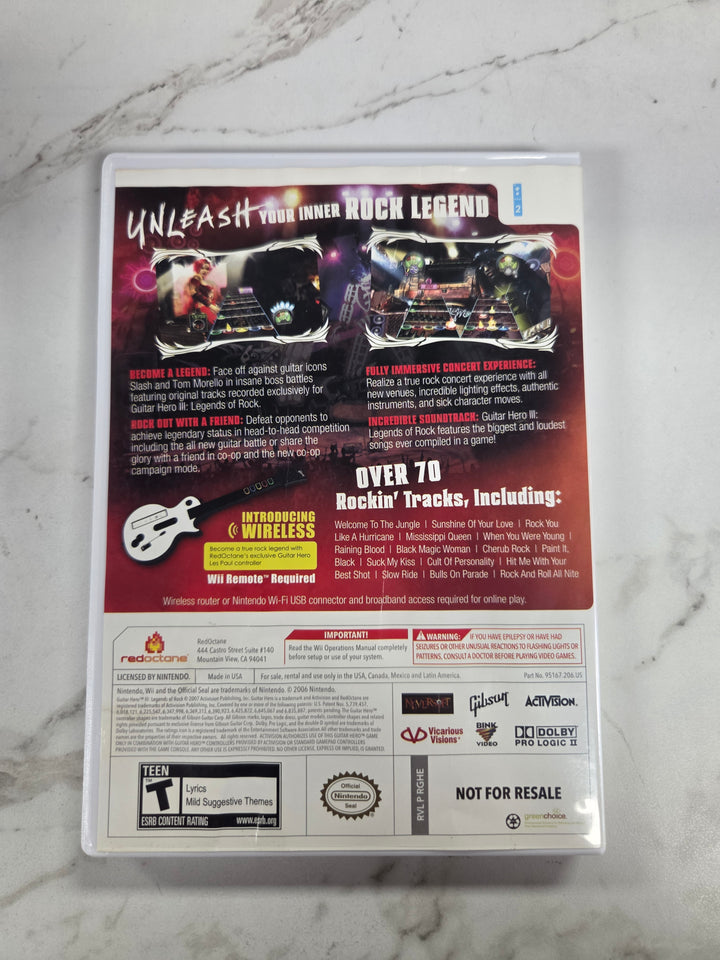 Guitar Hero III: Legends of Rock Wii CASE ONLY CO82526