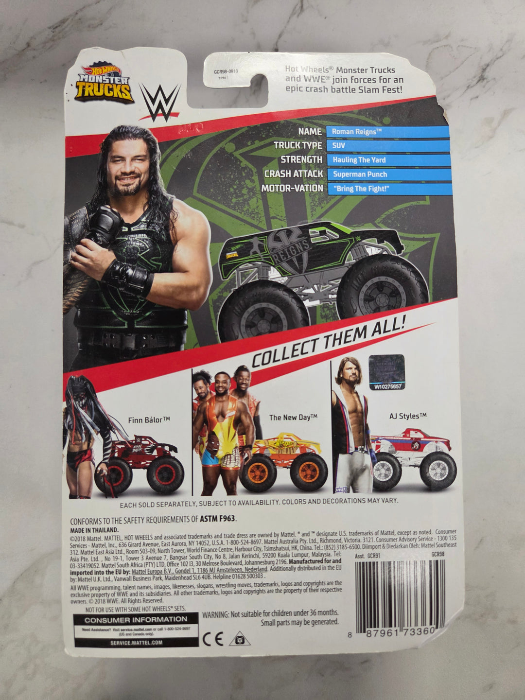 NEW Hot Wheels Monster Trucks WWE - Roman Reigns Truck NT82526