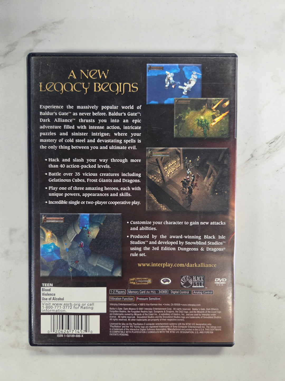 Baldur's Gate: Dark Alliance - PS2 CASE & MANUAL ONLY CO82626