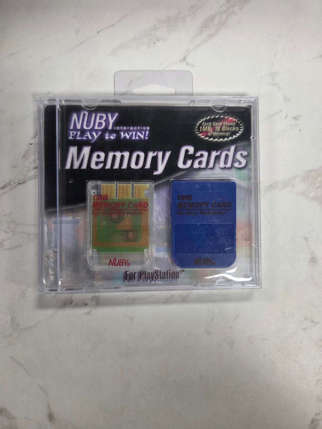 NEW Nuby PS1 Memory Card (1MB) 2-Pack UA82826