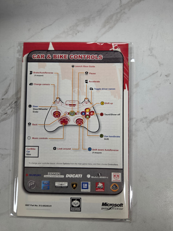 Project Gotham Racing 4 Xbox 360 MANUAL ONLY MO82826
