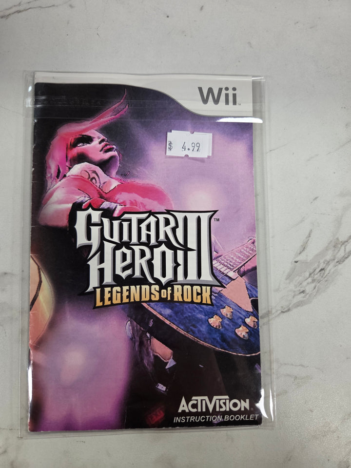 Guitar Hero III: Legends of Rock Wii MANUAL ONLY  MO282826
