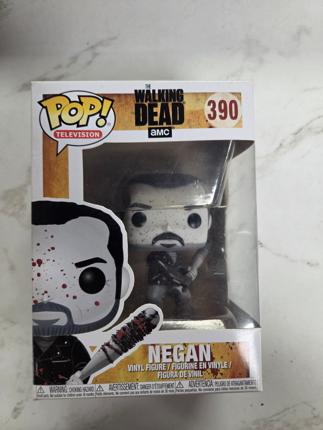Funko Pop! Negan [Toys R Us Bloody Black & White] #390, The Walking Dead. Toys"R"Us Exclusive FP9326