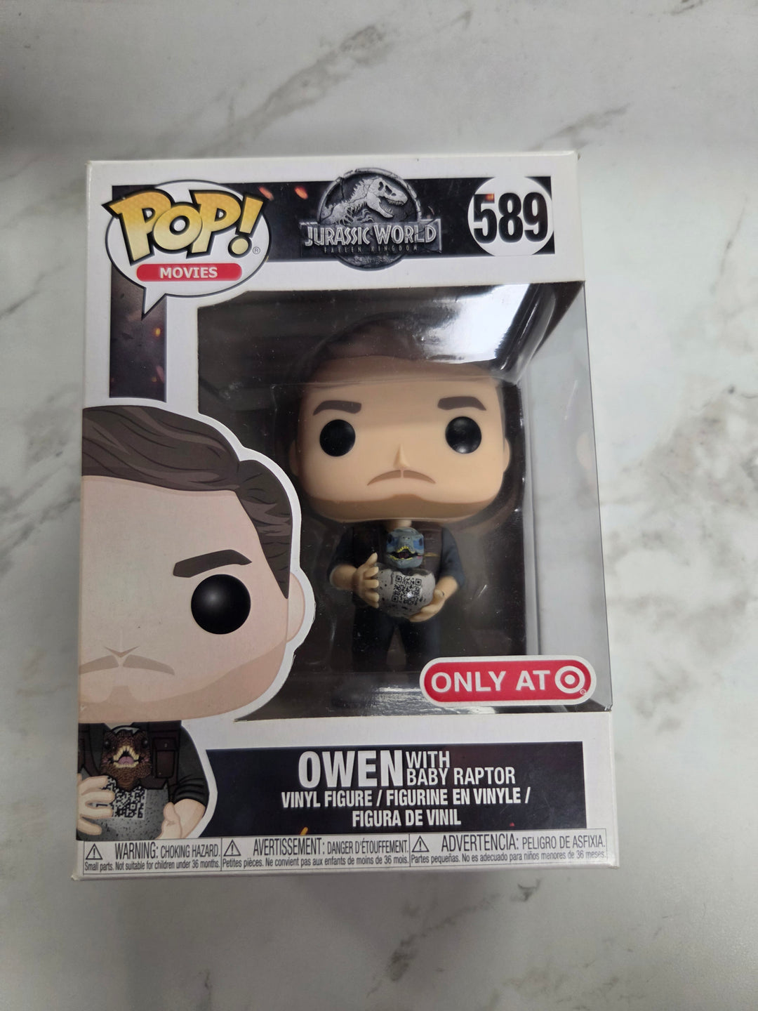 Funko Pop! Owen with Baby Raptor #589, Target. Jurassic World FP9326