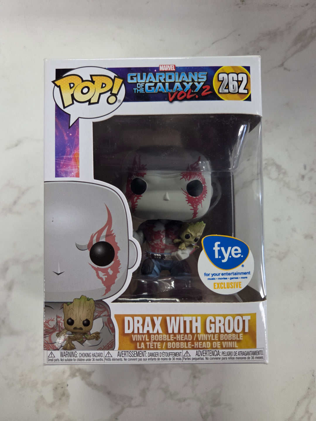 Funko Pop! Drax with Groot #262, Guardians of the Galaxy Vol. 2. FYE Exclusive FP9326
