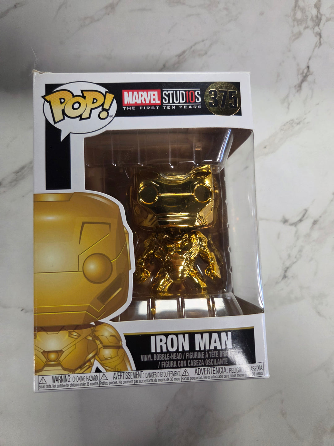 Funko Pop! Iron Man [Gold Chrome] #375, Marvel Studios: The First Ten Years FP9726