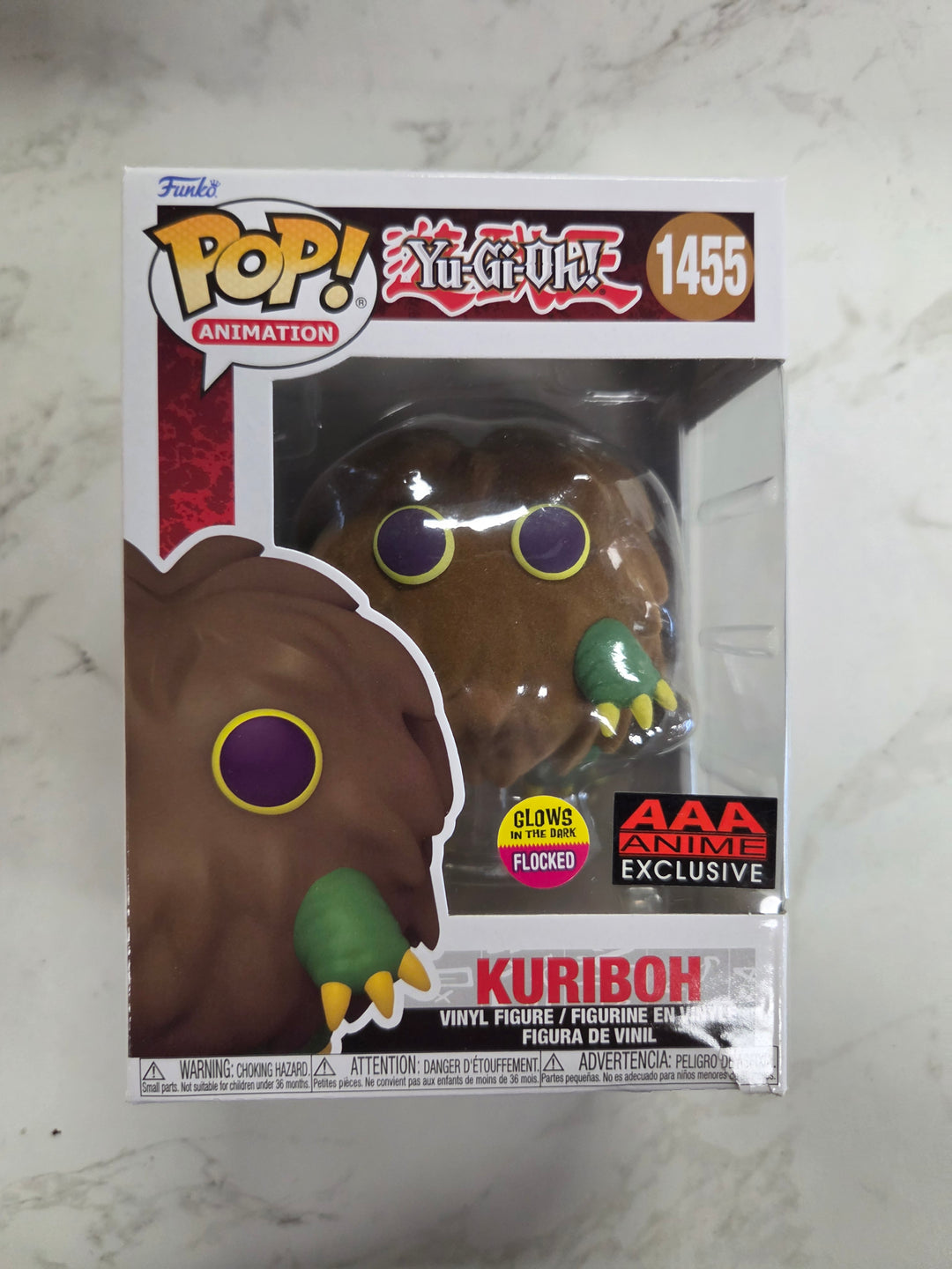 Funko Pop! Kuriboh [Flocked GITD] #1455, Yu-Gi-Oh! AAA Anime Exclusive FP91126