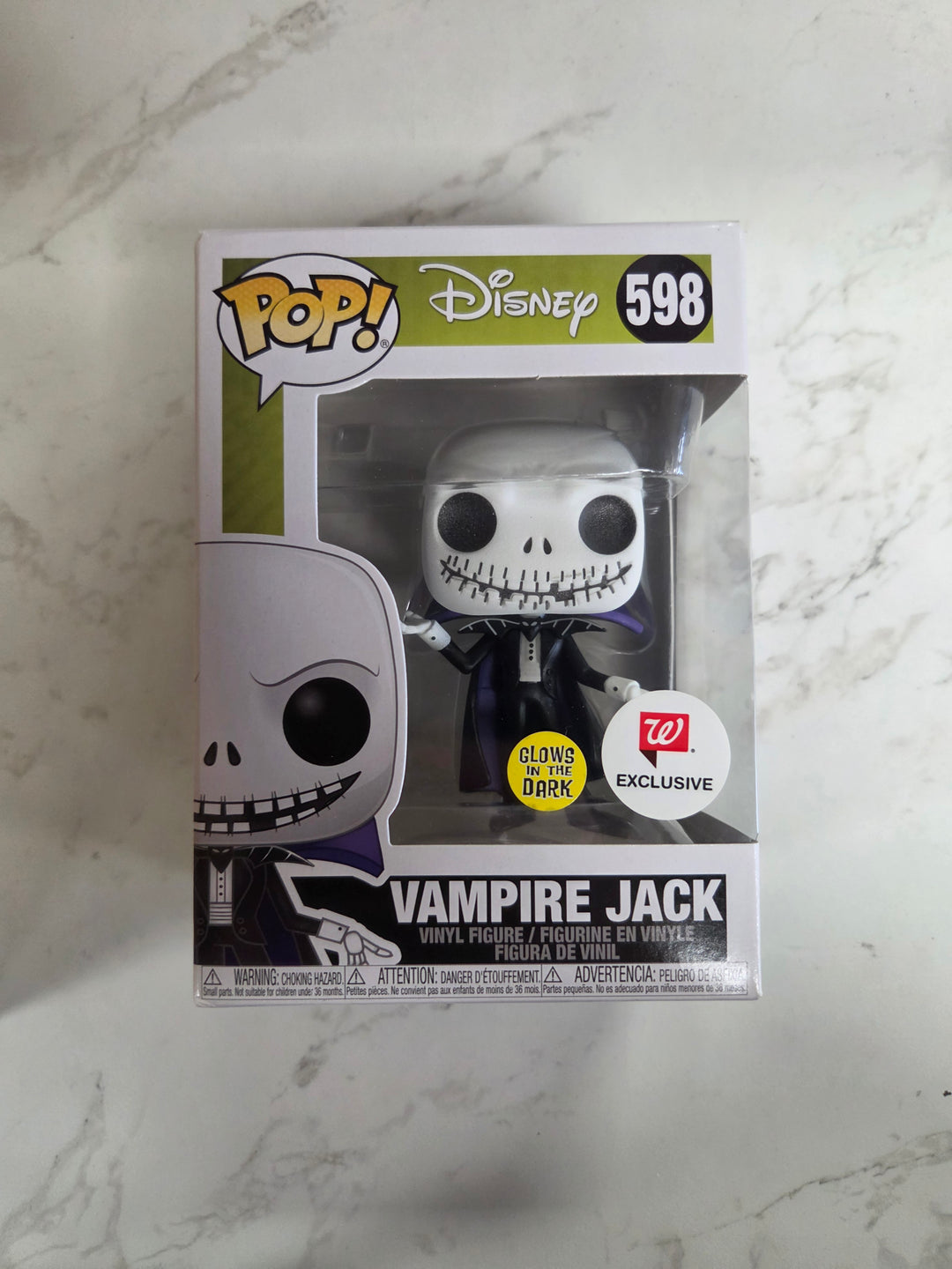 Funko Pop! Vampire Jack [Walgreens GITD] #598, Nightmare Before Christmas FP91126