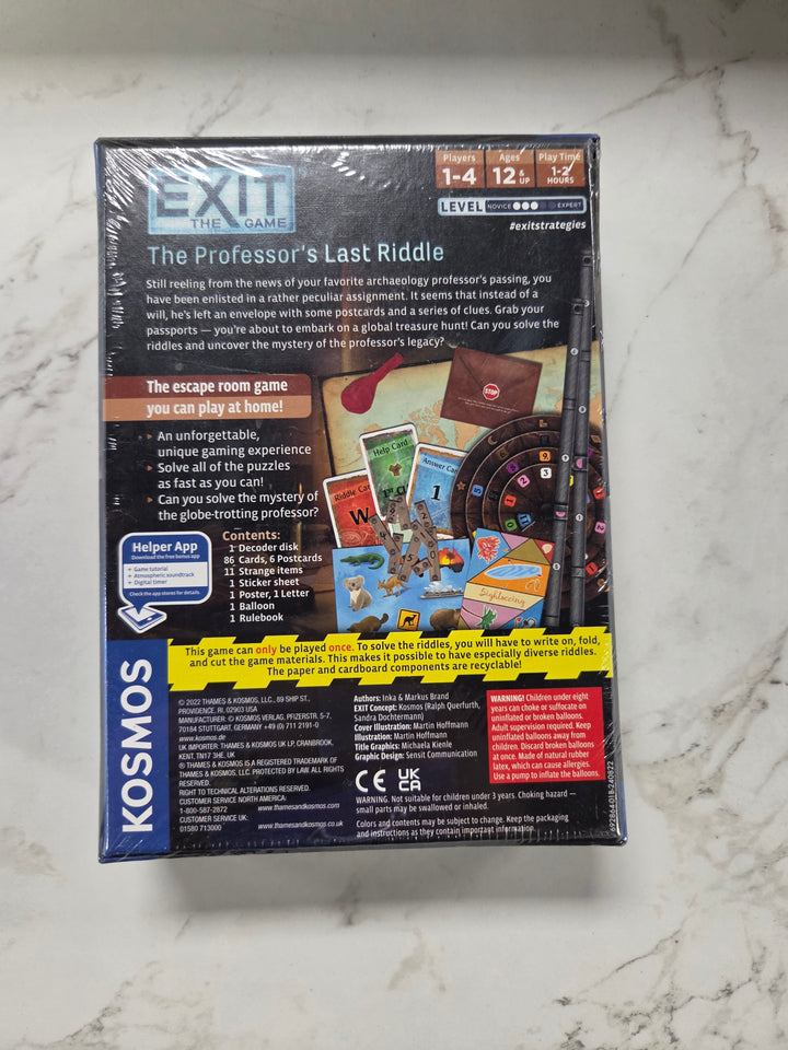 NEW Exit The Game: The Professor's Last Riddle Game NT102026