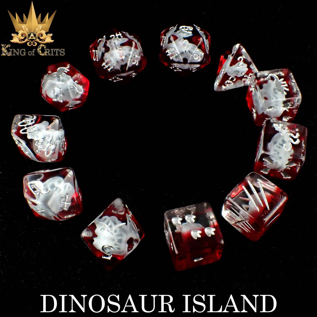 King of Crits Dinosaur Island - 11 Dice Set NE4226