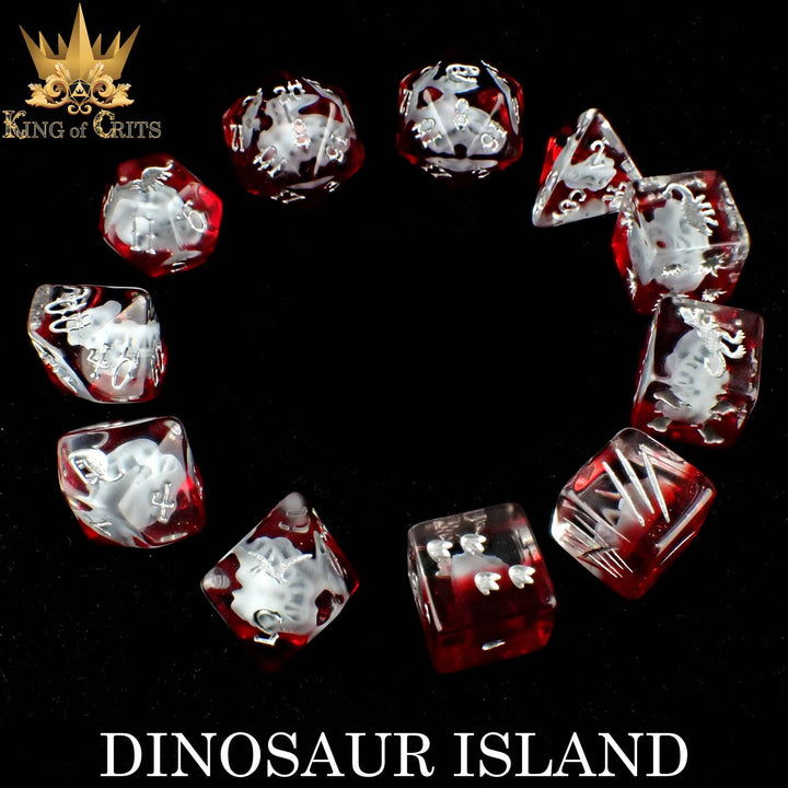 King of Crits Dinosaur Island - 11 Dice Set NE4226