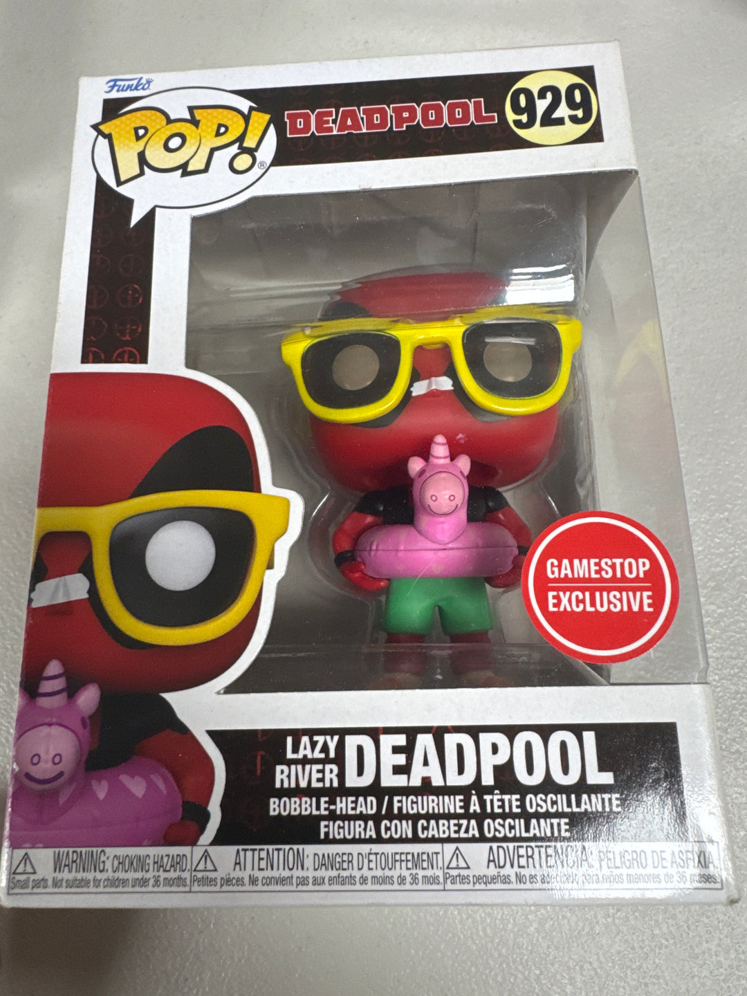 Funko Pop! Lazy River Deadpool #929 Gamestop Marvel DAMAGED BOX FP92926